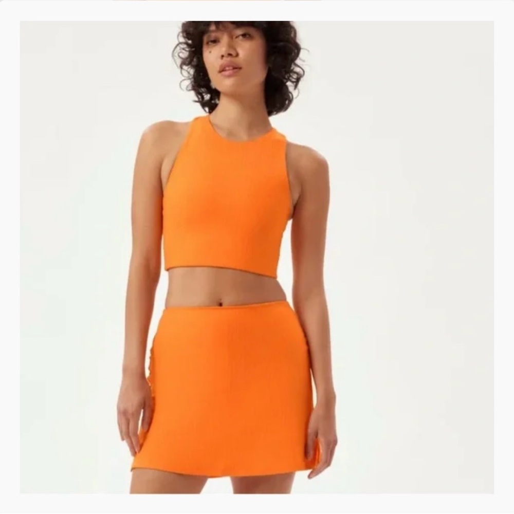 Girlfriend Collective Rib Skort and Tommy Bra Top Set Heat